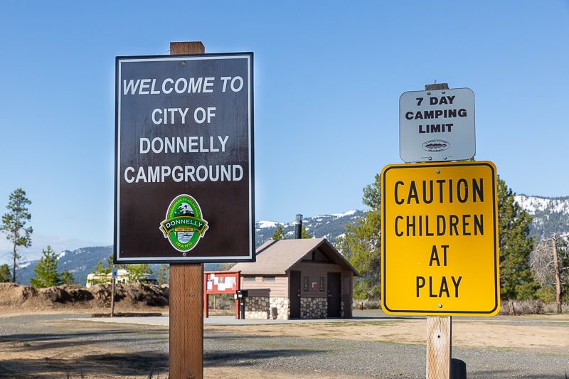 boondocking donnelly campgrounds idaho sign