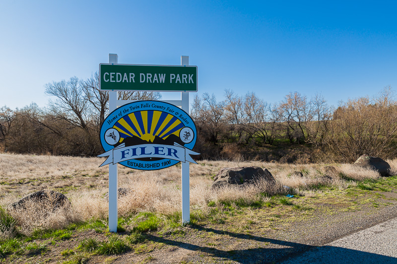 boondocking cedar draw park sign