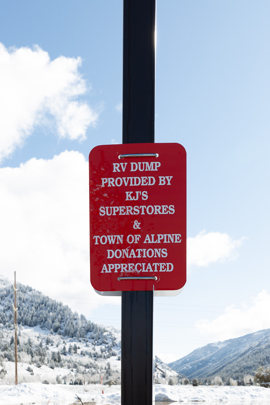 boondocking kj's alpine dump fee