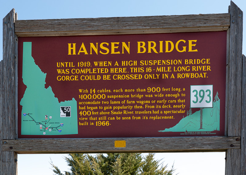 twin falls idaho hansen bridge sign